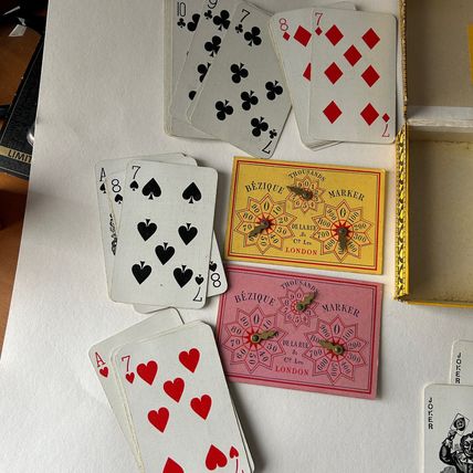 Vintage Bezique Polish Card Game Boxed Instructions, score, blanks, jokers VGC