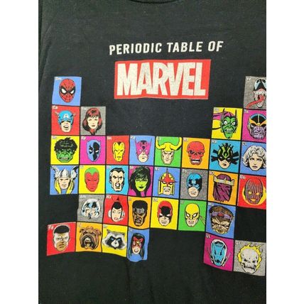 Marvel Childs Unisex Periodic Table of Marvel Black 100% Cotton Size Medium