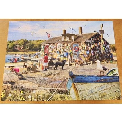 Vermont Christmas Co. 1000 Piece Jigsaw Puzzle Lobster Buoys by Greg Giordano