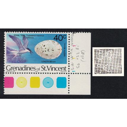 St. Vincent Gren Royal tern Bird and Egg WATERMARK variety RARR 1978 MNH