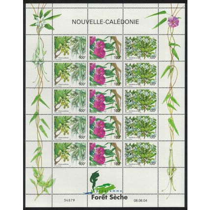 New Caledonia Forest Flowers Sheetlet of 15v 2004 MNH SG#1320-1322 MI#1334-1336