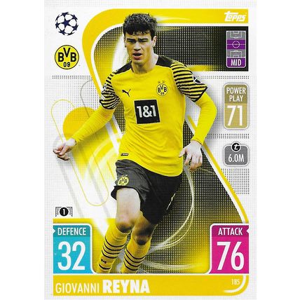 Match Attax UCL/UEL/UECL 2021-22: Borussia Dortmund, Midfielder - Reyna (Giovann