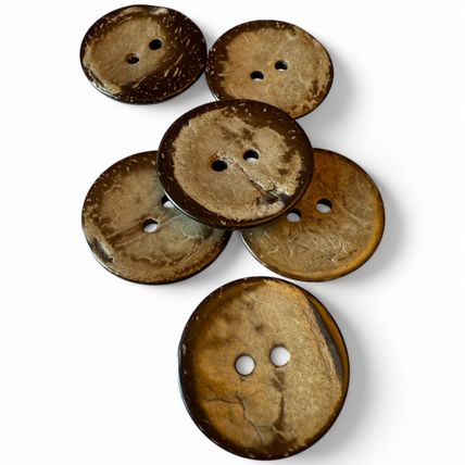 38mm Large Natural Coconut Shell Buttons 2 Hole Brown Sewing Knitting Adult