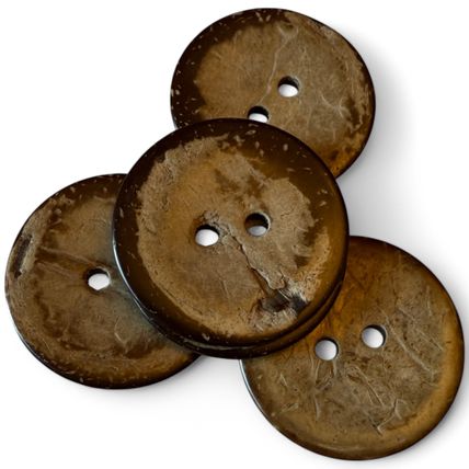 38mm Large Natural Coconut Shell Buttons 2 Hole Brown Sewing Knitting Adult