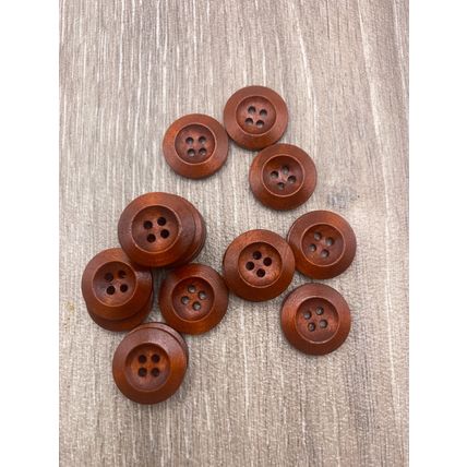 20mm Brown Red Wooden Buttons Cardigan Sewing Scrapbooking Handmade Knitting