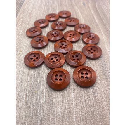 20mm Brown Red Wooden Buttons Cardigan Sewing Scrapbooking Handmade Knitting