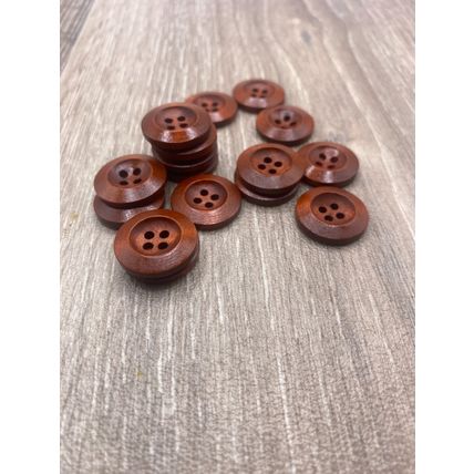 20mm Brown Red Wooden Buttons Cardigan Sewing Scrapbooking Handmade Knitting