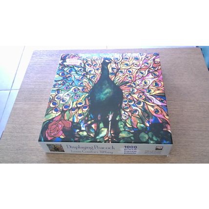 DISPLAYING PEACOCK by Louis Comfort Tiffany Jigsaw (1000 Piece) Flame Tree