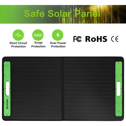 Topsolar 100W Foldable Portable Solar Panel Charger Kits for Portable Power Stat