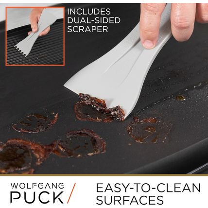 Wolfgang Puck XL Reversible Grill Griddle, Oversized Removable Cooking Plate, No