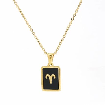 Square Plate Twelve Constellation Rune Necklace