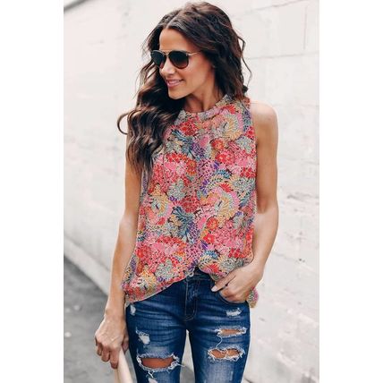 Multicolor Floral Print Relaxed Tank Top