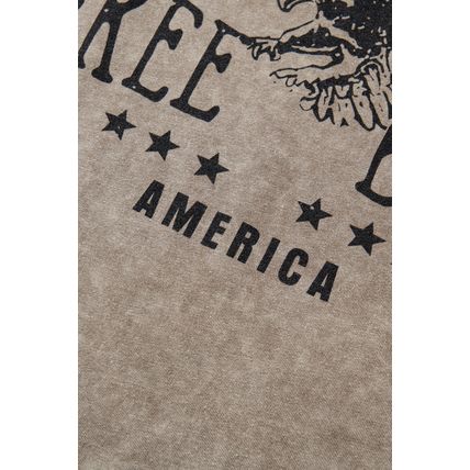 Parchment AMERICA FREE BIRD Vintage Graphic Mineral Washed Tee