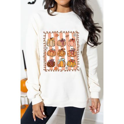 White Fall Bow Pumpkin PNG Sublimation Graphic Sweatshirt
