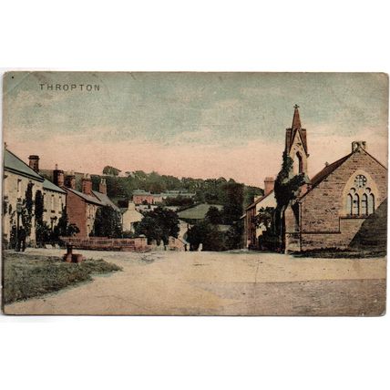 PRINTED POSTCARD OF THROPTON VILLAGE NORTHUMBERLAND POSTED 1904 (4327)