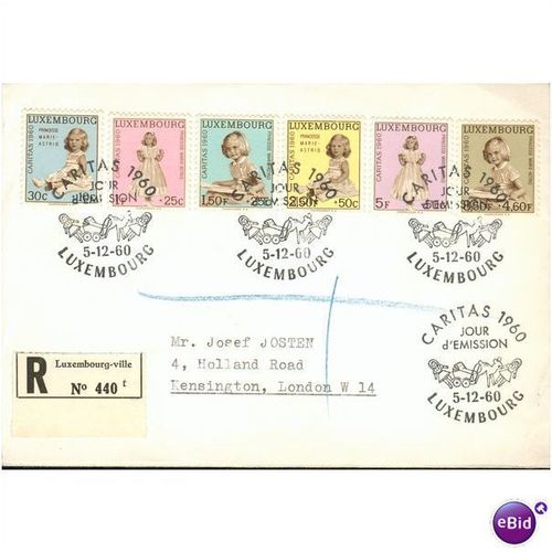 Luxembourg FDC 1960 - SG 662-667 - National Welfare Fund - Princess Marie-Astrid