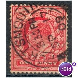 GB stamps 1902-10 KEV11 - 1d SG219 Portsmouth 1