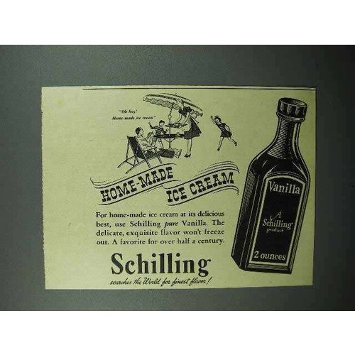 1940 Schilling Vanilla Ad - Home-Made Ice Cream
