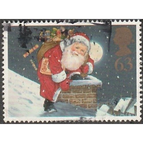 1997 Christmas. 63p Value. Father Christams On Chimney. Fine Used
