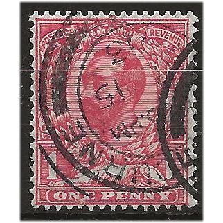 1912 SG337 1d Bright Scarlet Wmk Royal Cypher Simple Fine Used.