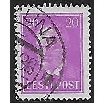 Mi 118: 20 s. violet-purple Definitive Stamp: President Konstantin Päts.