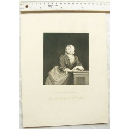 Vintage engraving - Sarah Malcolm, William Hogarth