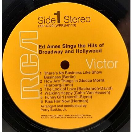 Ed Ames Sings The Hits of Broadway and Hollywood 1968 LP Vinyl Record Album