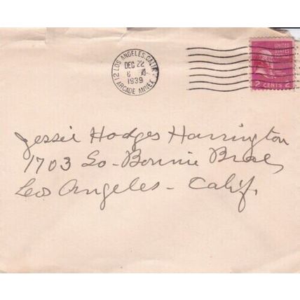 United States 1939 Los Angeles Arcade Annex cover fair condition