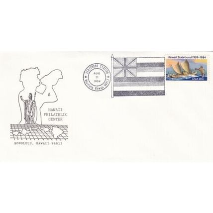 United States 1984 Hawaii Statehood FDC Philatelic Centre cancel Unaddressed VGC