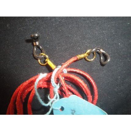 Gold plated 39" red cotton driving reading sunglasses cord strap