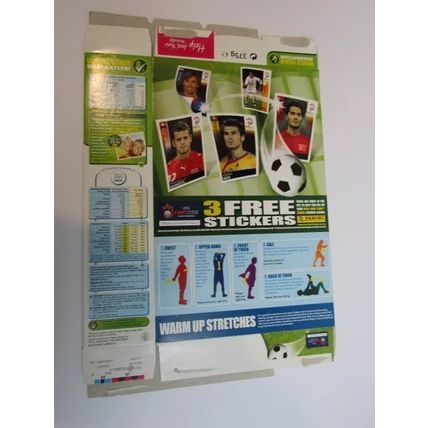 Nestle Cheerios 2008 Panini Football Stickers Empty Cereal Box