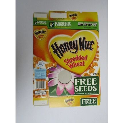 Nestle Honey Nut 2004 Cereal Box SEEDS 500g empty box only