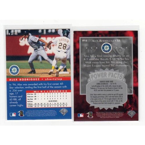 TWO 1997 Collector's Choice Alex Rodriguez cards #4, # PP18 -All-Star, Premier