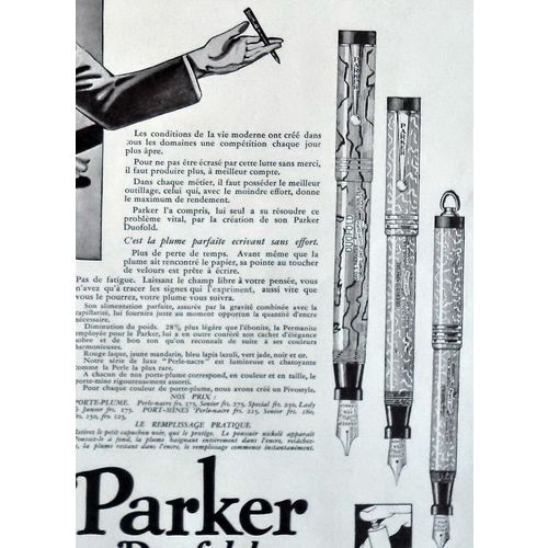 1930s Art Deco Parker Pen Duofold Original Advertisement print Ad Decor Gift
