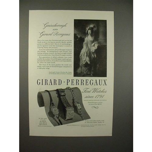 1946 Girard-Perregaux Watch Ad - Gainsborough