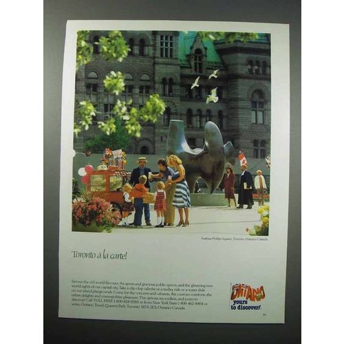 1983 Ontario Canada Tourism Ad - Toronto a la Carte