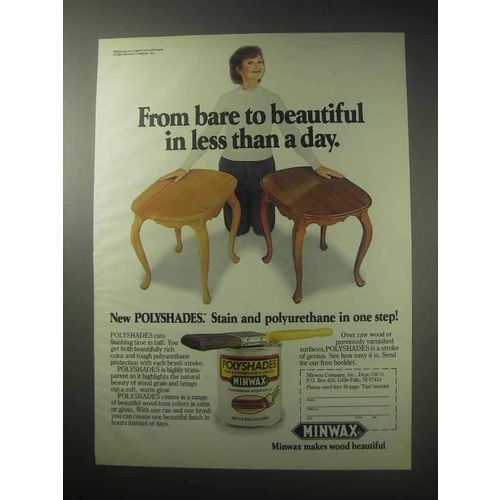 1985 Minwax Polyshades Finish Ad - Bare to Beautiful