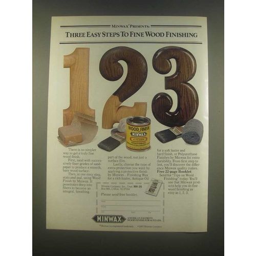 1985 Minwax Wood Finish Ad - Fine Wood Finishing
