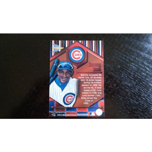 1999 Pacific Prism Diamond Glory Card # 07 Sammy Sosa Ex (5) Chicago Cubs