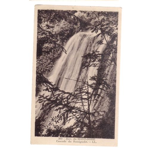 ROSSIGNOLET CASSCADE, MONT-DORE, FRANCE used vintage postcard 1938 waterfall /