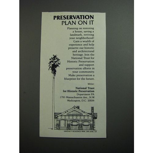 1989 National Trust for Historic Preservation Ad - Plan on It