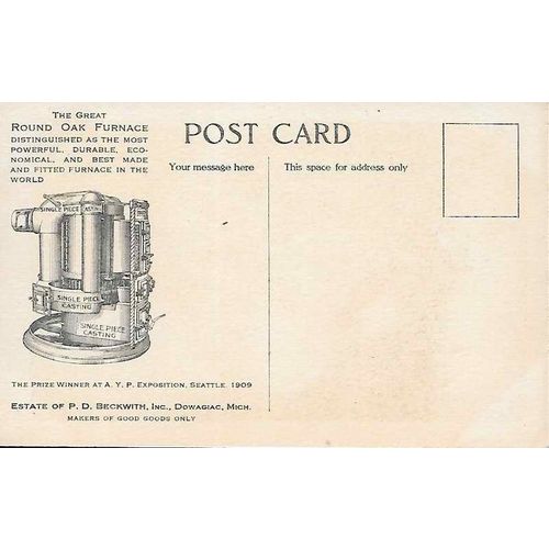 North American Indian Post Card, Moon of Sturgeon, MINT 1910, Furance Ad Card