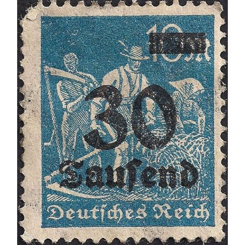 GERMANY, EMPIRE, Sickle, inflation overprint, blue 1923, 10M overprinted 30 Thou