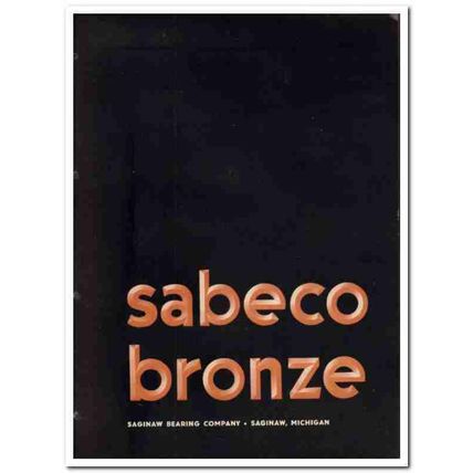 Saginaw Bearing Company 1945 vintage industrial catalog Sabeco bronze