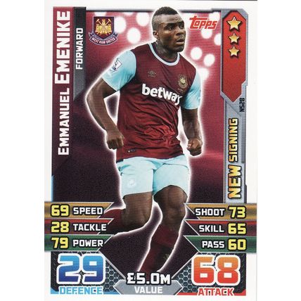 Match Attax 2015/2016 Extra NS28 Emmanuel Emenike West Ham United