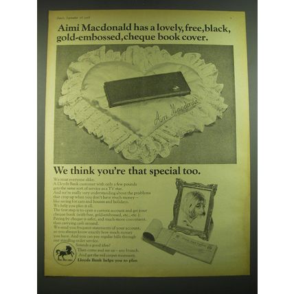 1968 Lloyds Bank Ad - Aimi Macdonald has a lovely, free, black, gold-embossed