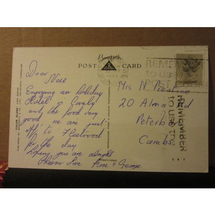 BLACKPOOL TOWER, LANCASHIRE used postcard by Bamforth black triangle 1983 pm =