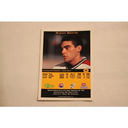 Martin Brochu 1994 Classic Pro Prospects NO. 94