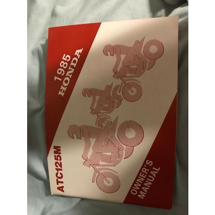1985 HONDA ATC125M 3 Wheeler ATV Owner's Manual Super Good Condition Collector