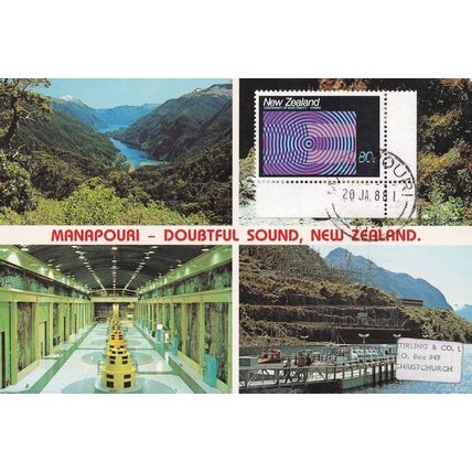 Lake Manapouri Hall Arm New Zealand Postcard First Day Cover
